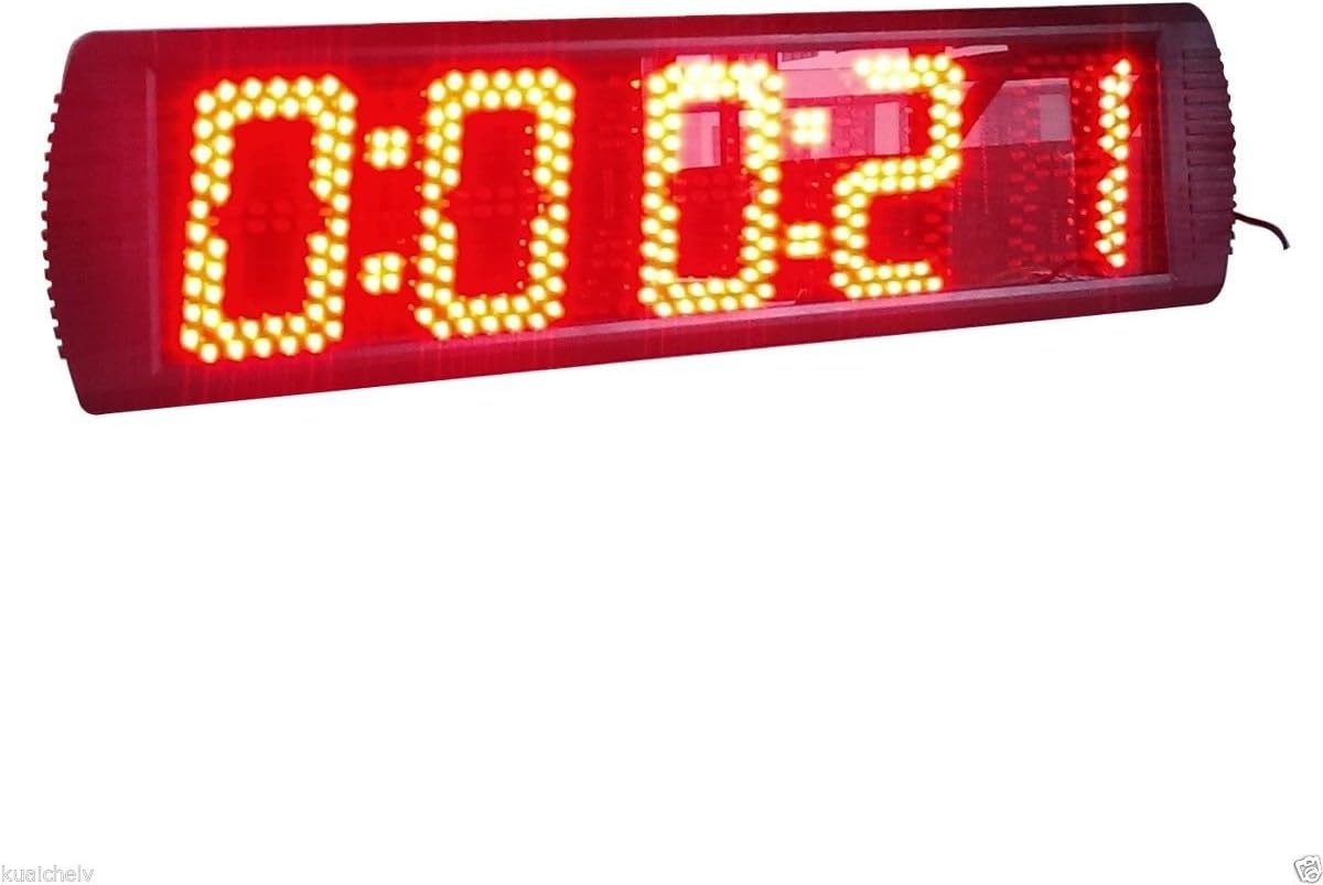 Godrelish Large Red Color LED Clock Timer 5" High Digital for Sport Timing Use Can As Clock and Countdown and Count up with Ir Remote Control