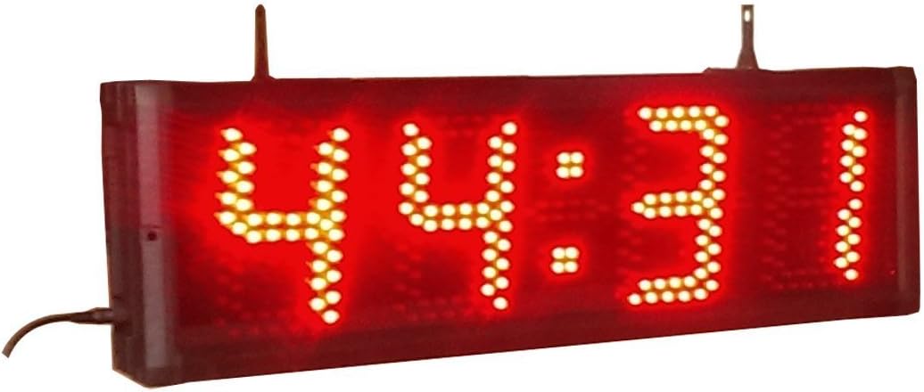 Godrelish Double Sided LED Wall Clock 5" High LED Digital Clock with Countdown/up Support 12/24 Hour for Outdoor and Semi-Outdoor