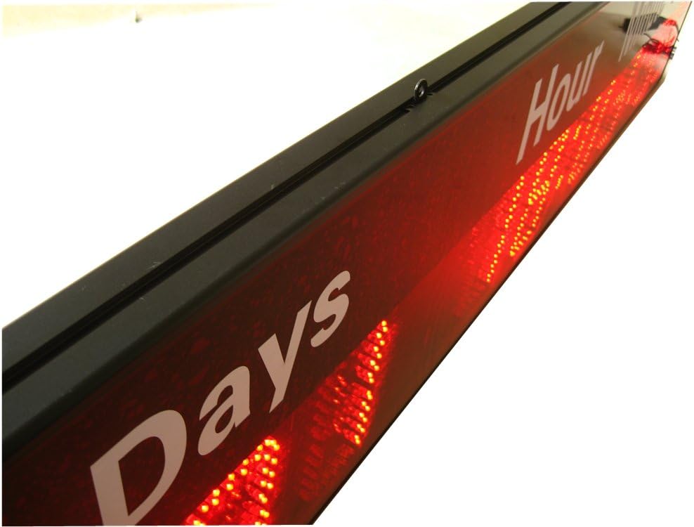 Godrelish 6-inch 9 Digits LED Timer Countdown/up Wall Mounted Clock with Days Hours Mins Secs Red Color