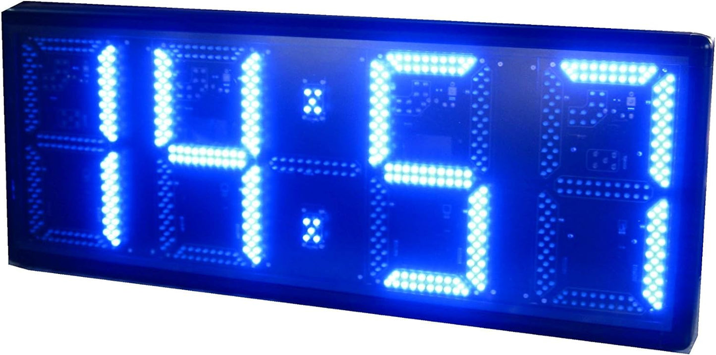 Godrelish Large 12" 4 Digits LED Clock Support Countdown/up Timer in Minutes Seconds Blue Color