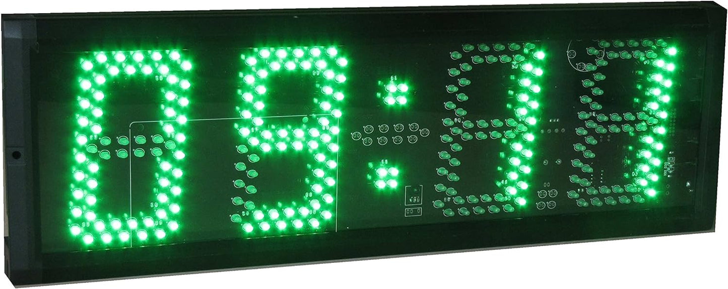 Godrelish Large 5-inch 4 Digits LED Race Timing Clock Countdwon or Up Timer 12/24 Hours Minutes Clock with IR Remote Control Green Color